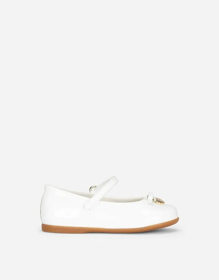 Dolce and Gabbana Shoes For First Steps 1926 Children Patent Leather Mary Jane Ballet Flats White Dolce and Gabbana Shoes For First Steps 1926 Children Patent Leather Mary Jane Ballet Flats White