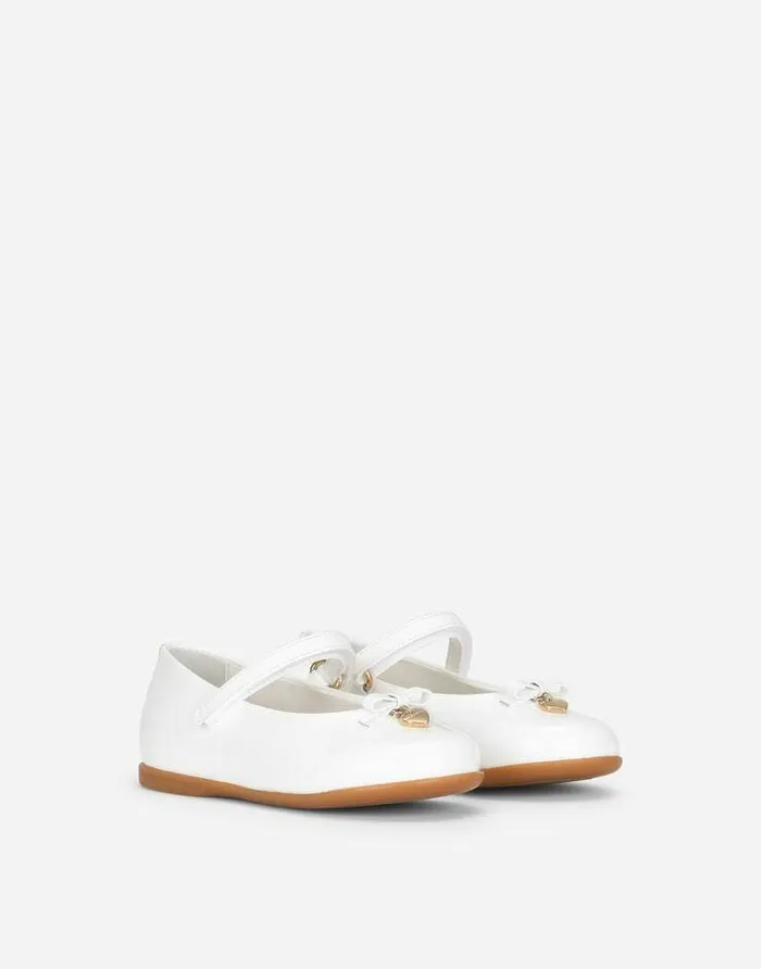 Dolce and Gabbana Shoes For First Steps 1926 Children Patent Leather Mary Jane Ballet Flats White Dolce and Gabbana Shoes For First Steps 1926 Children Patent Leather Mary Jane Ballet Flats White