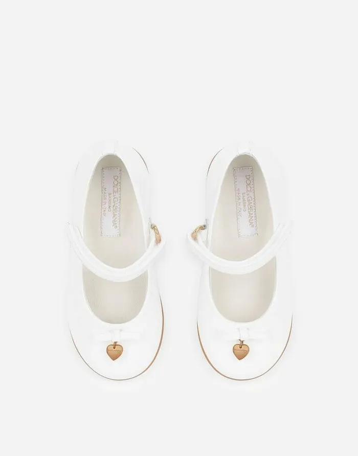 Dolce and Gabbana Shoes For First Steps 1926 Children Patent Leather Mary Jane Ballet Flats White Dolce and Gabbana Shoes For First Steps 1926 Children Patent Leather Mary Jane Ballet Flats White
