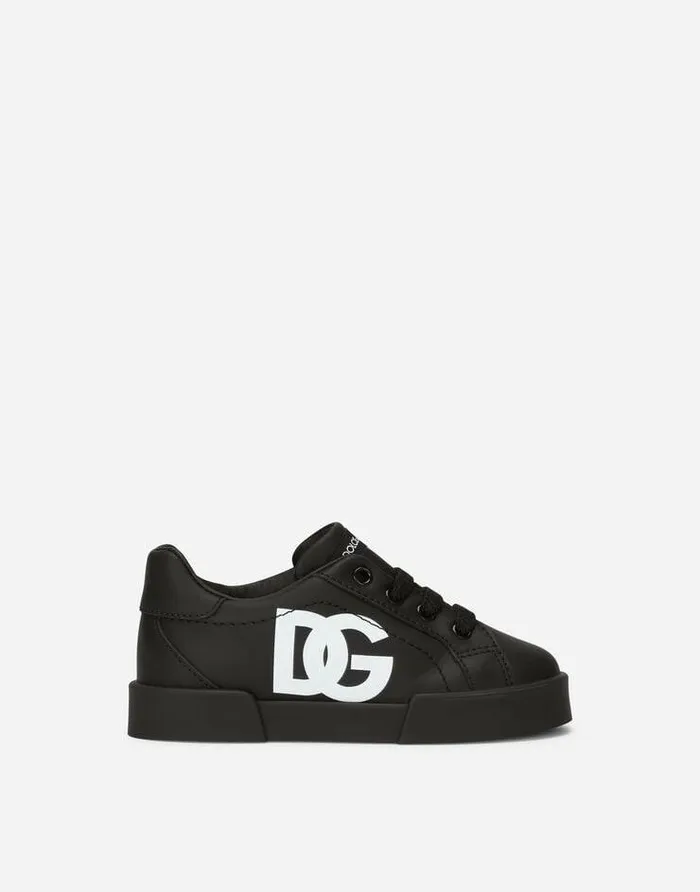 Dolce and Gabbana Shoes For First Steps 1926 Children Portofino Light Sneakers With DG Logo Black Dolce and Gabbana Shoes For First Steps 1926 Children Portofino Light Sneakers With DG Logo Black