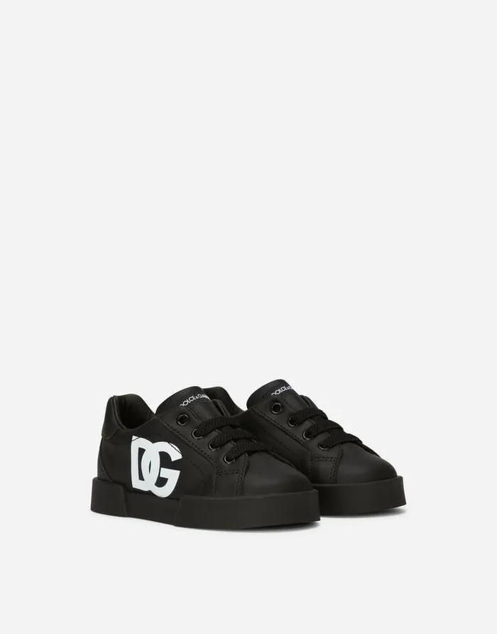 Dolce and Gabbana Shoes For First Steps 1926 Children Portofino Light Sneakers With DG Logo Black Dolce and Gabbana Shoes For First Steps 1926 Children Portofino Light Sneakers With DG Logo Black