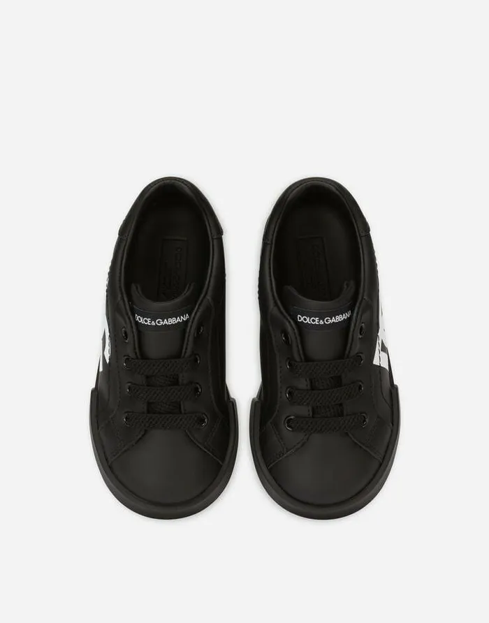 Dolce and Gabbana Shoes For First Steps 1926 Children Portofino Light Sneakers With DG Logo Black Dolce and Gabbana Shoes For First Steps 1926 Children Portofino Light Sneakers With DG Logo Black