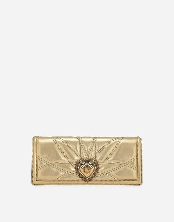 Dolce and Gabbana Shoulder And Crossbody Bags Women Devotion Baguette Bag Gold Dolce and Gabbana Shoulder And Crossbody Bags Women Devotion Baguette Bag Gold
