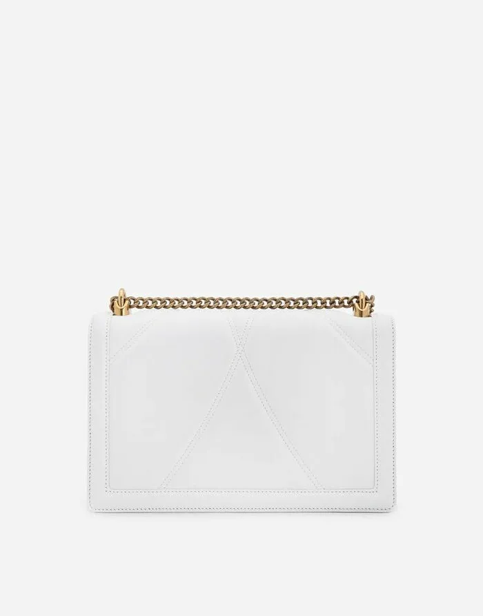Dolce and Gabbana Shoulder And Crossbody Bags Women Large Devotion Bag In Quilted Nappa Leather White Dolce and Gabbana Shoulder And Crossbody Bags Women Large Devotion Bag In Quilted Nappa Leather White
