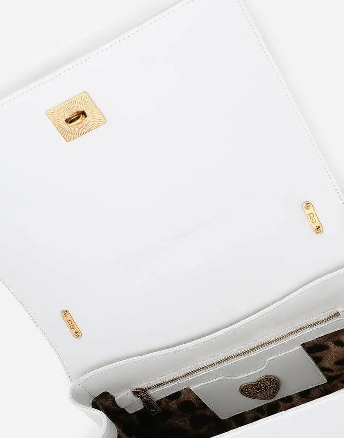 Dolce and Gabbana Shoulder And Crossbody Bags Women Large Devotion Bag In Quilted Nappa Leather White Dolce and Gabbana Shoulder And Crossbody Bags Women Large Devotion Bag In Quilted Nappa Leather White