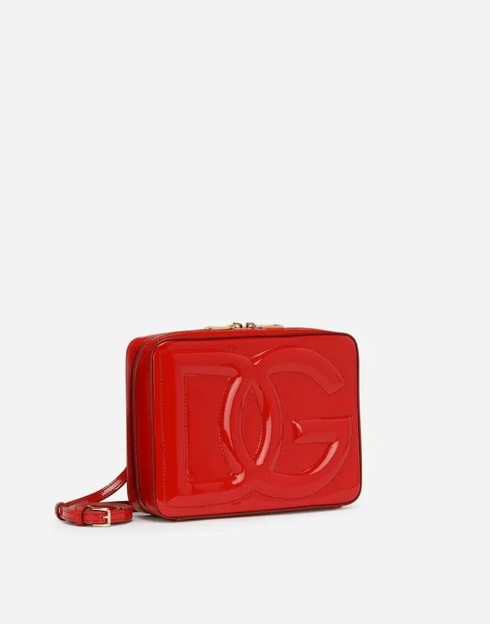 Dolce and Gabbana Shoulder And Crossbody Bags Women Medium Patent Leather DG Logo Bag Camera Bag Red Dolce and Gabbana Shoulder And Crossbody Bags Women Medium Patent Leather DG Logo Bag Camera Bag Red
