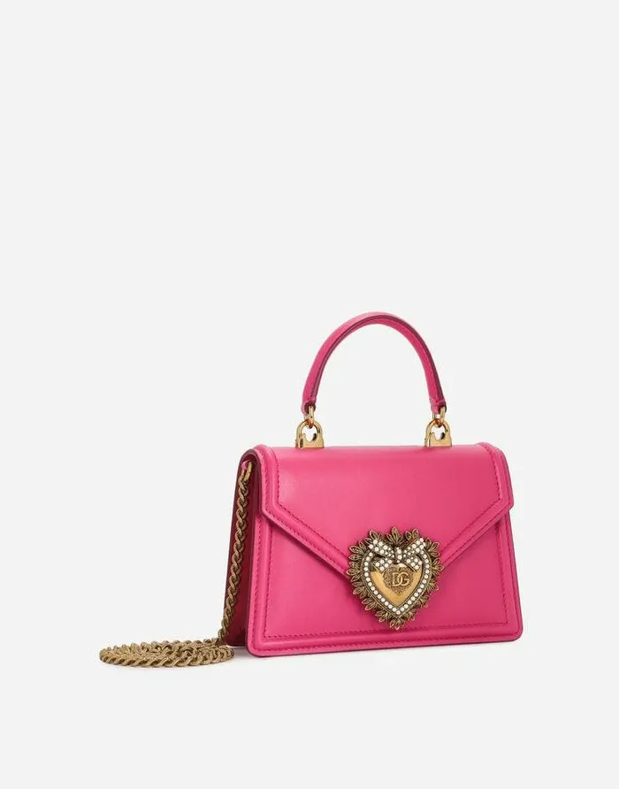 Dolce and Gabbana Shoulder And Crossbody Bags Women Small Calfskin Devotion Bag Pink Dolce and Gabbana Shoulder And Crossbody Bags Women Small Calfskin Devotion Bag Pink