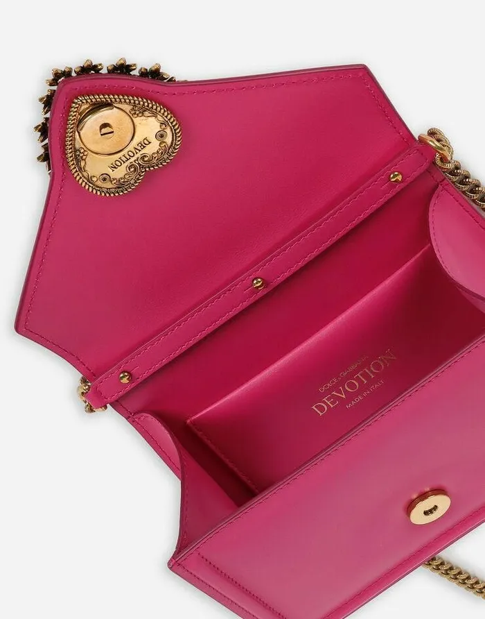 Dolce and Gabbana Shoulder And Crossbody Bags Women Small Calfskin Devotion Bag Pink Dolce and Gabbana Shoulder And Crossbody Bags Women Small Calfskin Devotion Bag Pink
