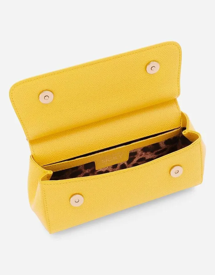 Dolce and Gabbana Sicily Women Small Sicily Handbag Yellow Dolce and Gabbana Sicily Women Small Sicily Handbag Yellow