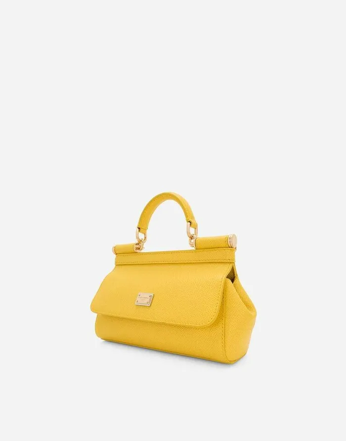 Dolce and Gabbana Sicily Women Small Sicily Handbag Yellow Dolce and Gabbana Sicily Women Small Sicily Handbag Yellow