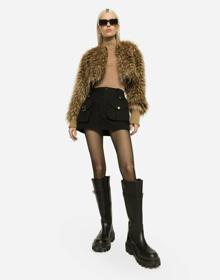 Dolce and Gabbana Skirts Women Faille Miniskirt With Large Pockets Black Dolce and Gabbana Skirts Women Faille Miniskirt With Large Pockets Black