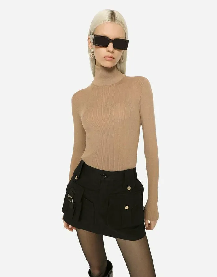 Dolce and Gabbana Skirts Women Faille Miniskirt With Large Pockets Black Dolce and Gabbana Skirts Women Faille Miniskirt With Large Pockets Black