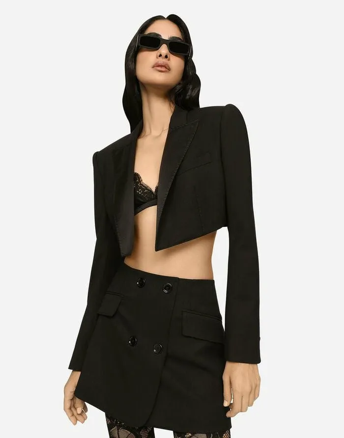 Dolce and Gabbana Skirts Women Twill Mini Wrap Skirt Black Dolce and Gabbana Skirts Women Twill Mini Wrap Skirt Black