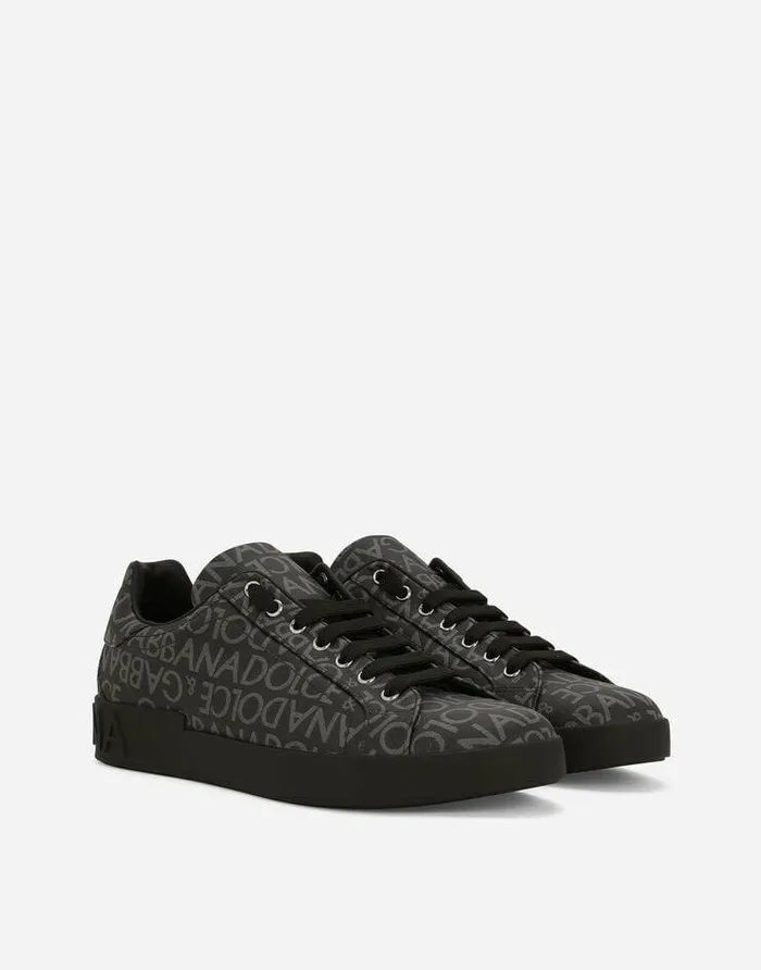Dolce and Gabbana Sneakers Men Coated Jacquard Portofino Sneakers Multicolor Dolce and Gabbana Sneakers Men Coated Jacquard Portofino Sneakers Multicolor