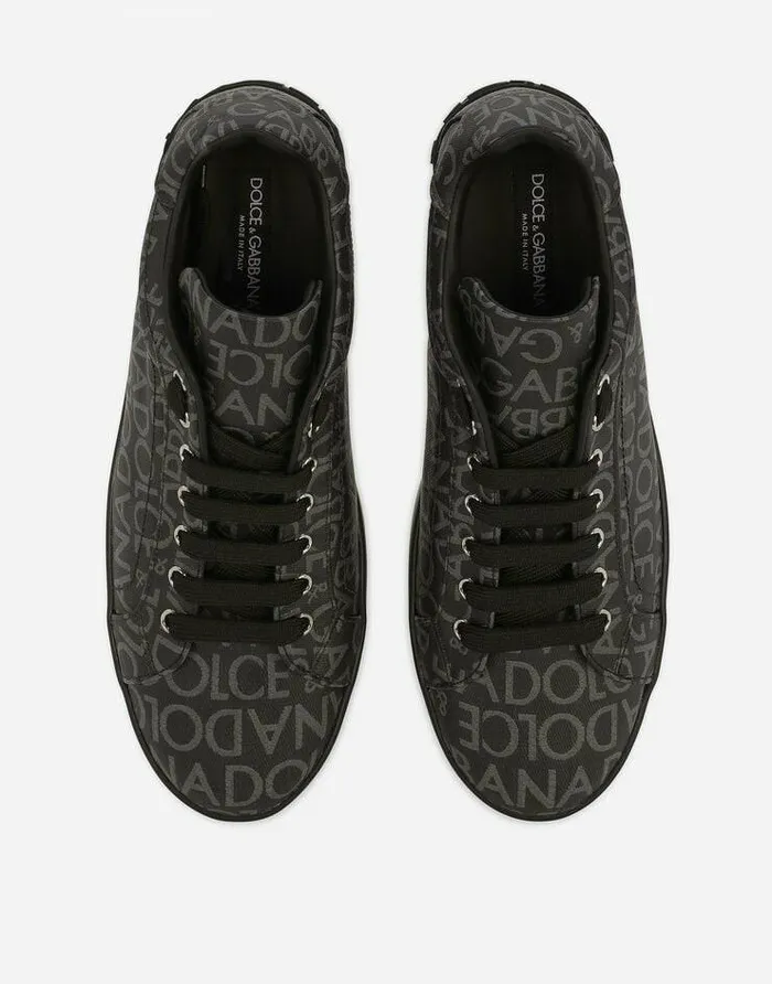 Dolce and Gabbana Sneakers Men Coated Jacquard Portofino Sneakers Multicolor Dolce and Gabbana Sneakers Men Coated Jacquard Portofino Sneakers Multicolor