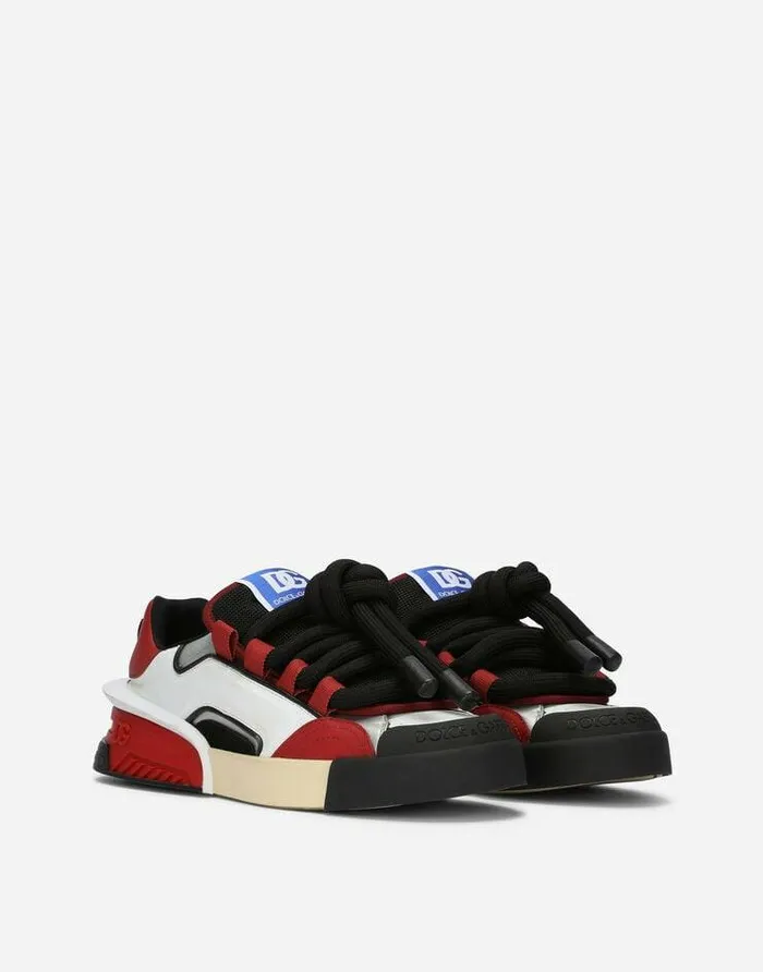 Dolce and Gabbana Sneakers Men Mixedmaterial Portofino Sneakers Multicolor