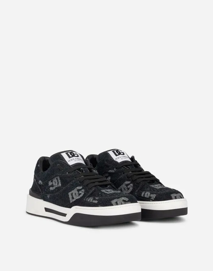 Dolce and Gabbana Sneakers Men New Roma Sneakers With Denim Logo Blue Dolce and Gabbana Sneakers Men New Roma Sneakers With Denim Logo Blue