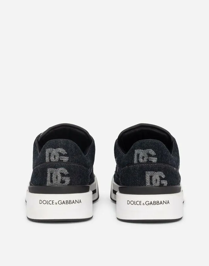 Dolce and Gabbana Sneakers Men New Roma Sneakers With Denim Logo Blue Dolce and Gabbana Sneakers Men New Roma Sneakers With Denim Logo Blue