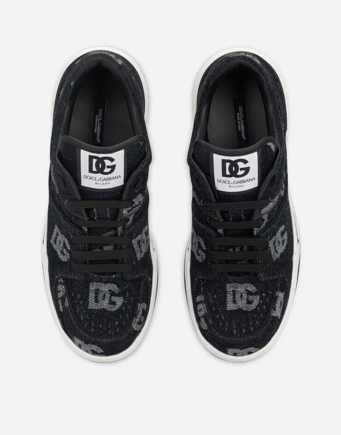 Dolce and Gabbana Sneakers Men New Roma Sneakers With Denim Logo Blue Dolce and Gabbana Sneakers Men New Roma Sneakers With Denim Logo Blue