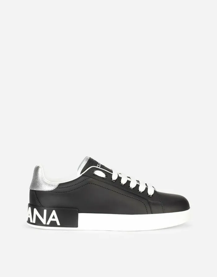 Dolce and Gabbana Sneakers Women Calfskin Nappa Portofino Sneakers Blacksilver Dolce and Gabbana Sneakers Women Calfskin Nappa Portofino Sneakers Blacksilver