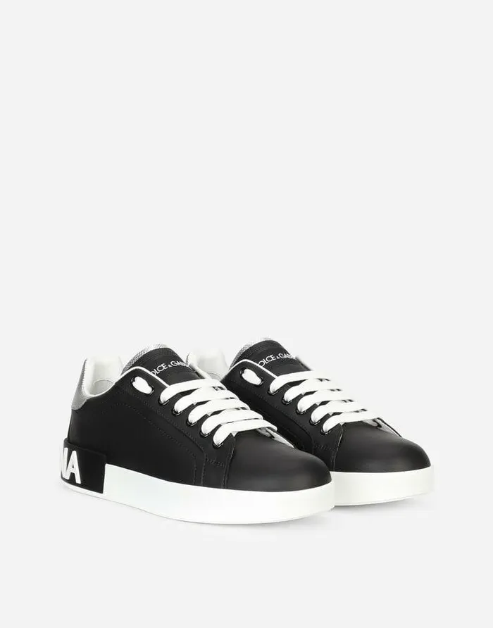 Dolce and Gabbana Sneakers Women Calfskin Nappa Portofino Sneakers Blacksilver Dolce and Gabbana Sneakers Women Calfskin Nappa Portofino Sneakers Blacksilver