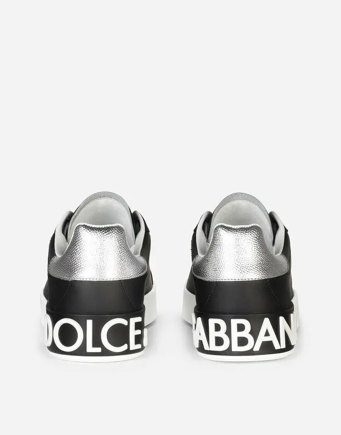 Dolce and Gabbana Sneakers Women Calfskin Nappa Portofino Sneakers Blacksilver Dolce and Gabbana Sneakers Women Calfskin Nappa Portofino Sneakers Blacksilver