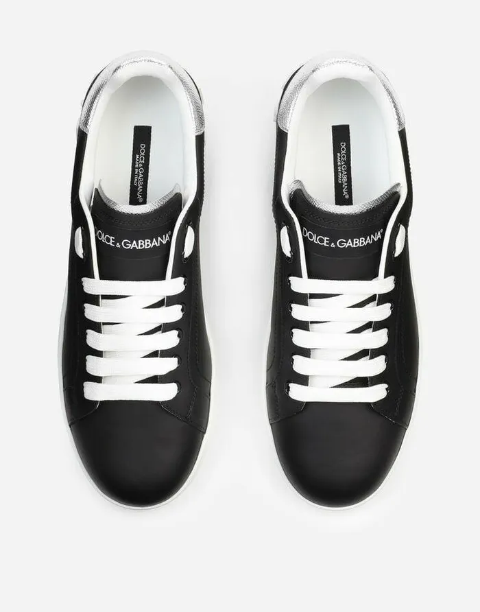 Dolce and Gabbana Sneakers Women Calfskin Nappa Portofino Sneakers Blacksilver Dolce and Gabbana Sneakers Women Calfskin Nappa Portofino Sneakers Blacksilver