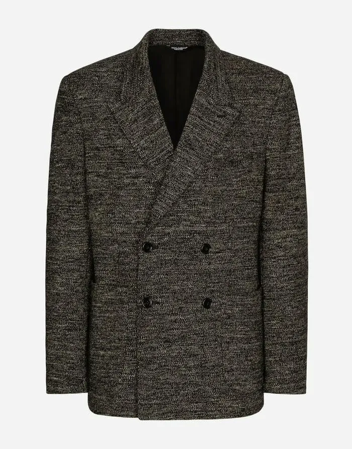 Dolce and Gabbana Suits And Blazers Men Doublebreasted Cotton And Wool Jersey Jacket Multicolor Dolce and Gabbana Suits And Blazers Men Doublebreasted Cotton And Wool Jersey Jacket Multicolor