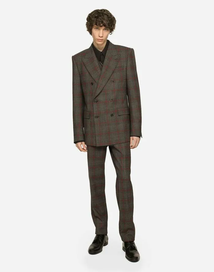 Dolce and Gabbana Suits And Blazers Men Doublebreasted Glen Plaid Siciliafit Suit Multicolor Dolce and Gabbana Suits And Blazers Men Doublebreasted Glen Plaid Siciliafit Suit Multicolor