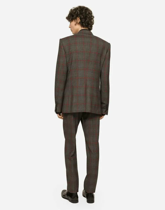 Dolce and Gabbana Suits And Blazers Men Doublebreasted Glen Plaid Siciliafit Suit Multicolor Dolce and Gabbana Suits And Blazers Men Doublebreasted Glen Plaid Siciliafit Suit Multicolor
