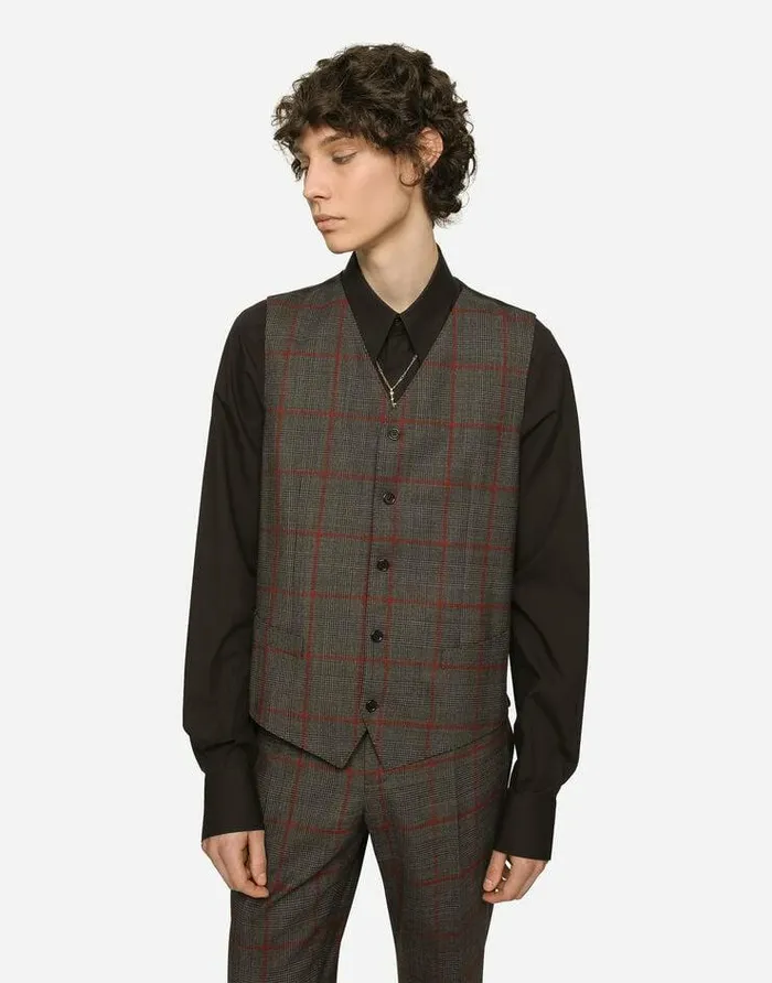 Dolce and Gabbana Suits And Blazers Men Doublebreasted Glen Plaid Siciliafit Suit Multicolor Dolce and Gabbana Suits And Blazers Men Doublebreasted Glen Plaid Siciliafit Suit Multicolor