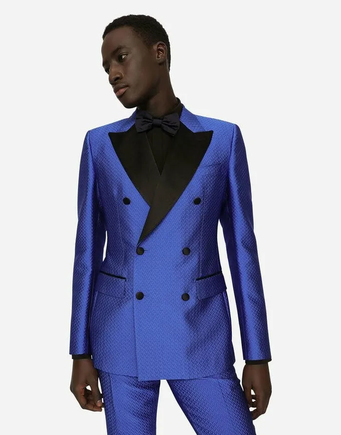 Dolce and Gabbana Suits And Blazers Men Doublebreasted Jacquard Siciliafit Tuxedo Jacket Multicolor Dolce and Gabbana Suits And Blazers Men Doublebreasted Jacquard Siciliafit Tuxedo Jacket Multicolor