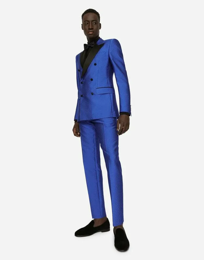 Dolce and Gabbana Suits And Blazers Men Doublebreasted Jacquard Siciliafit Tuxedo Jacket Multicolor Dolce and Gabbana Suits And Blazers Men Doublebreasted Jacquard Siciliafit Tuxedo Jacket Multicolor
