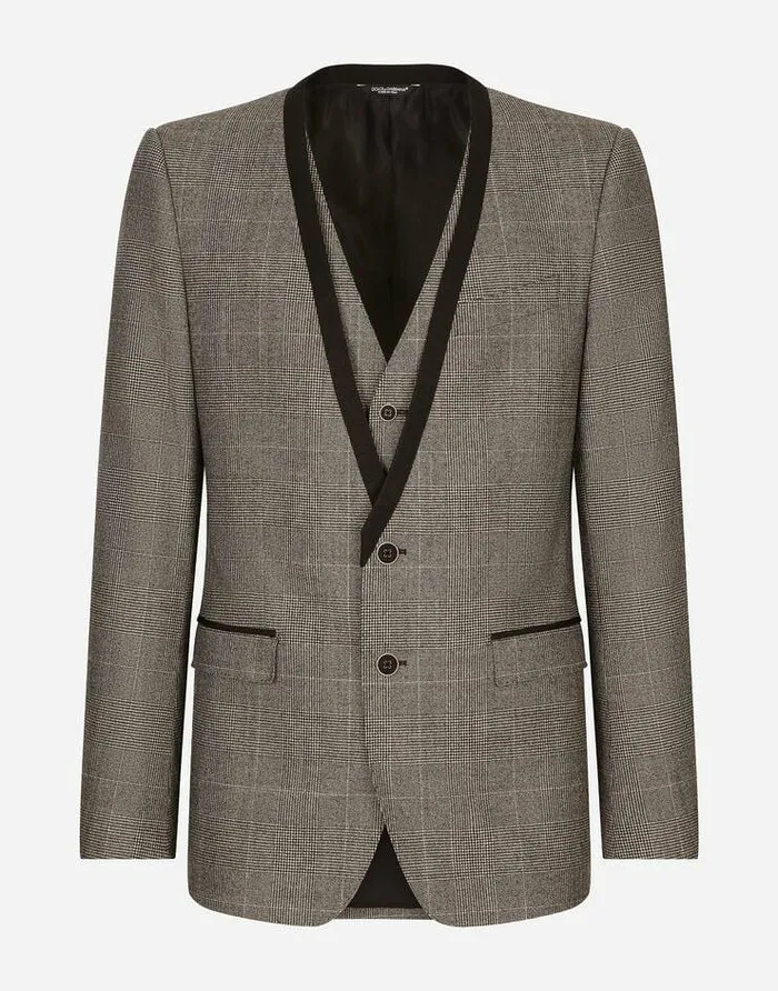 Dolce and Gabbana Suits And Blazers Men Glen Plaid Wool Martinifit Suit Multicolor Dolce and Gabbana Suits And Blazers Men Glen Plaid Wool Martinifit Suit Multicolor