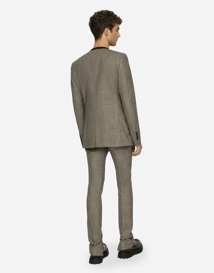Dolce and Gabbana Suits And Blazers Men Glen Plaid Wool Martinifit Suit Multicolor Dolce and Gabbana Suits And Blazers Men Glen Plaid Wool Martinifit Suit Multicolor