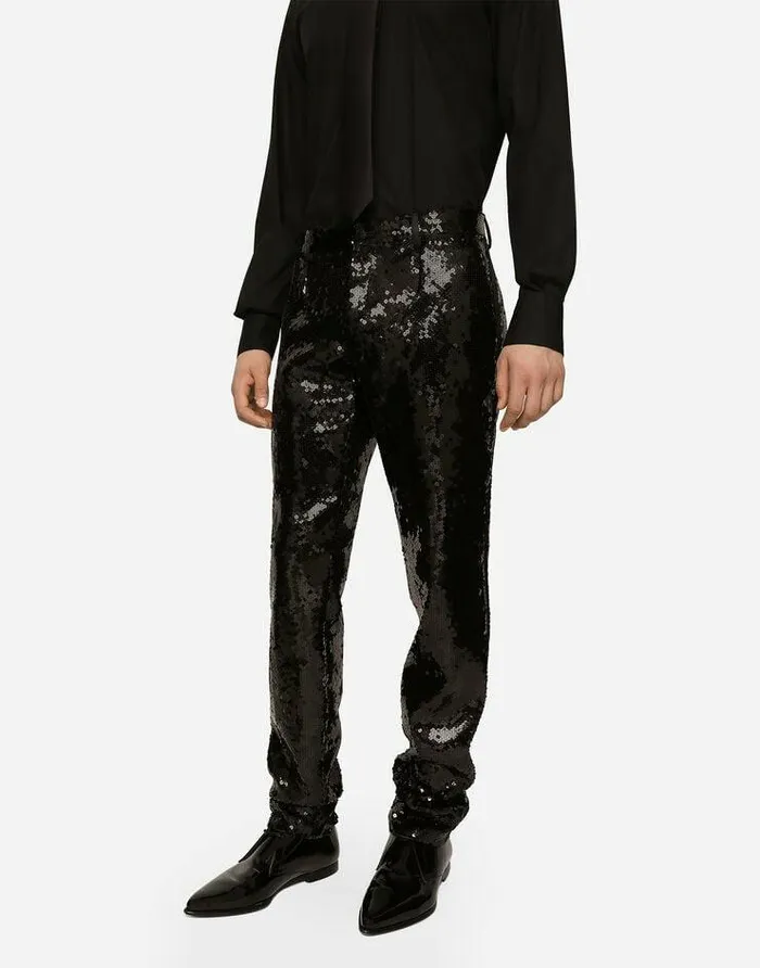 Dolce and Gabbana Suits And Blazers Men Sequined Singlebreasted Siciliafit Tuxedo Suit Black Dolce and Gabbana Suits And Blazers Men Sequined Singlebreasted Siciliafit Tuxedo Suit Black