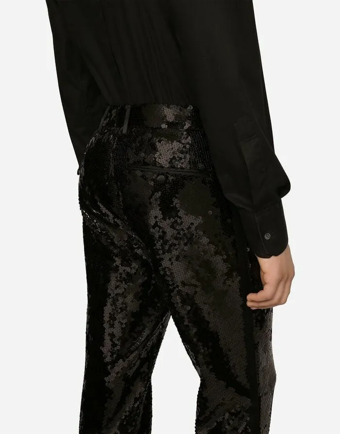 Dolce and Gabbana Suits And Blazers Men Sequined Singlebreasted Siciliafit Tuxedo Suit Black Dolce and Gabbana Suits And Blazers Men Sequined Singlebreasted Siciliafit Tuxedo Suit Black