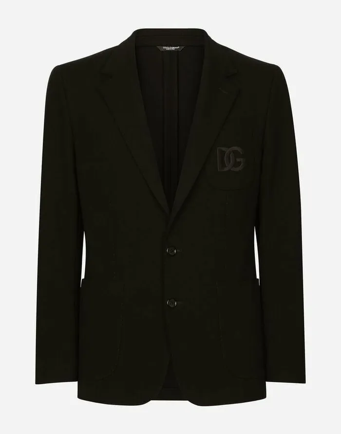 Dolce and Gabbana Suits And Blazers Men Stretch Jersey Portofino Jacket Black Dolce and Gabbana Suits And Blazers Men Stretch Jersey Portofino Jacket Black