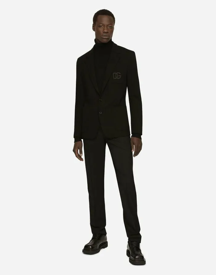 Dolce and Gabbana Suits And Blazers Men Stretch Jersey Portofino Jacket Black Dolce and Gabbana Suits And Blazers Men Stretch Jersey Portofino Jacket Black