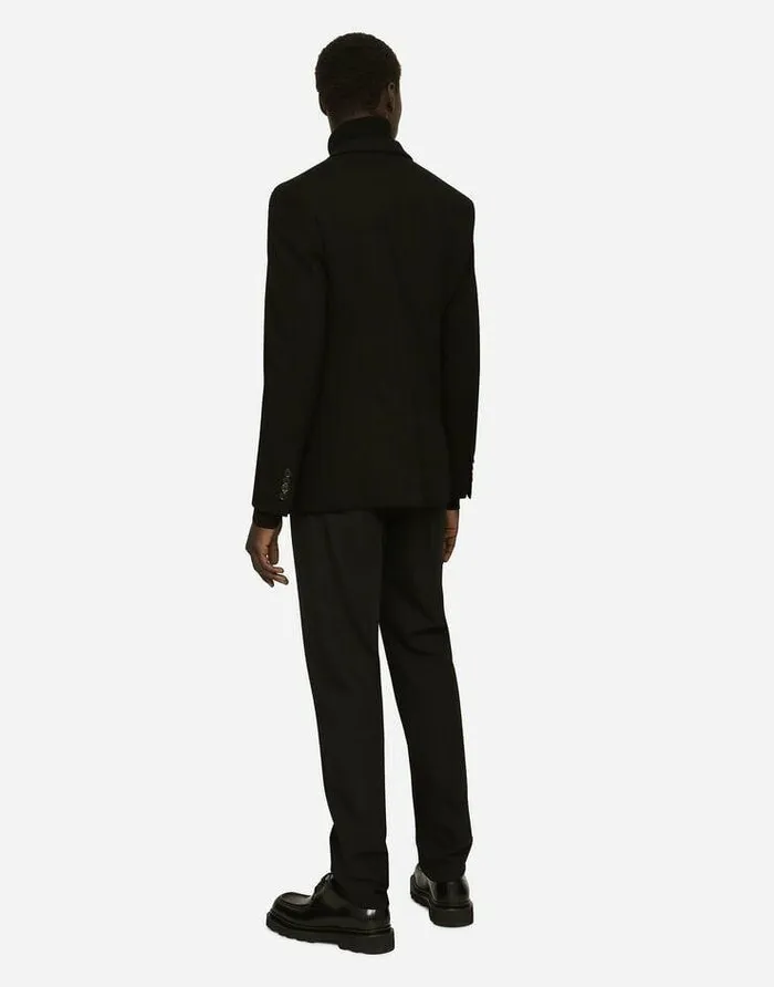 Dolce and Gabbana Suits And Blazers Men Stretch Jersey Portofino Jacket Black Dolce and Gabbana Suits And Blazers Men Stretch Jersey Portofino Jacket Black