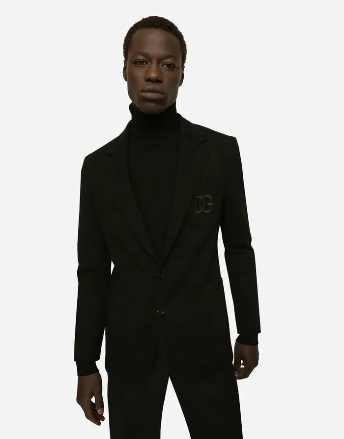 Dolce and Gabbana Suits And Blazers Men Stretch Jersey Portofino Jacket Black Dolce and Gabbana Suits And Blazers Men Stretch Jersey Portofino Jacket Black