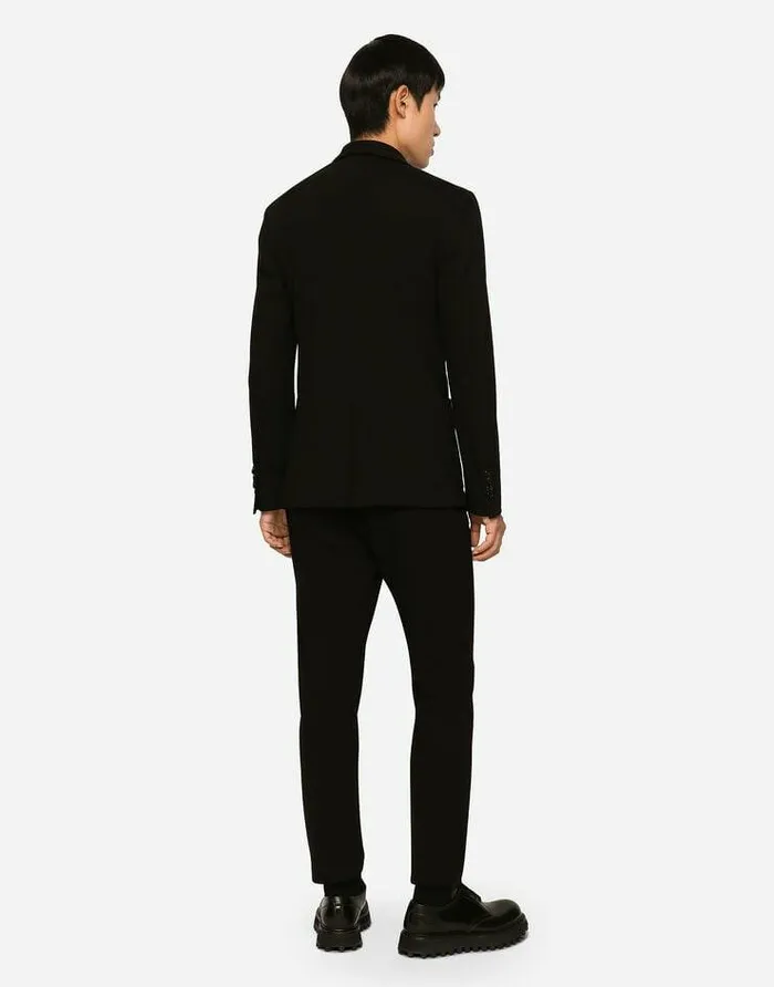Dolce and Gabbana Suits And Blazers Men Stretch Jersey Portofino Jacket Black Dolce and Gabbana Suits And Blazers Men Stretch Jersey Portofino Jacket Black