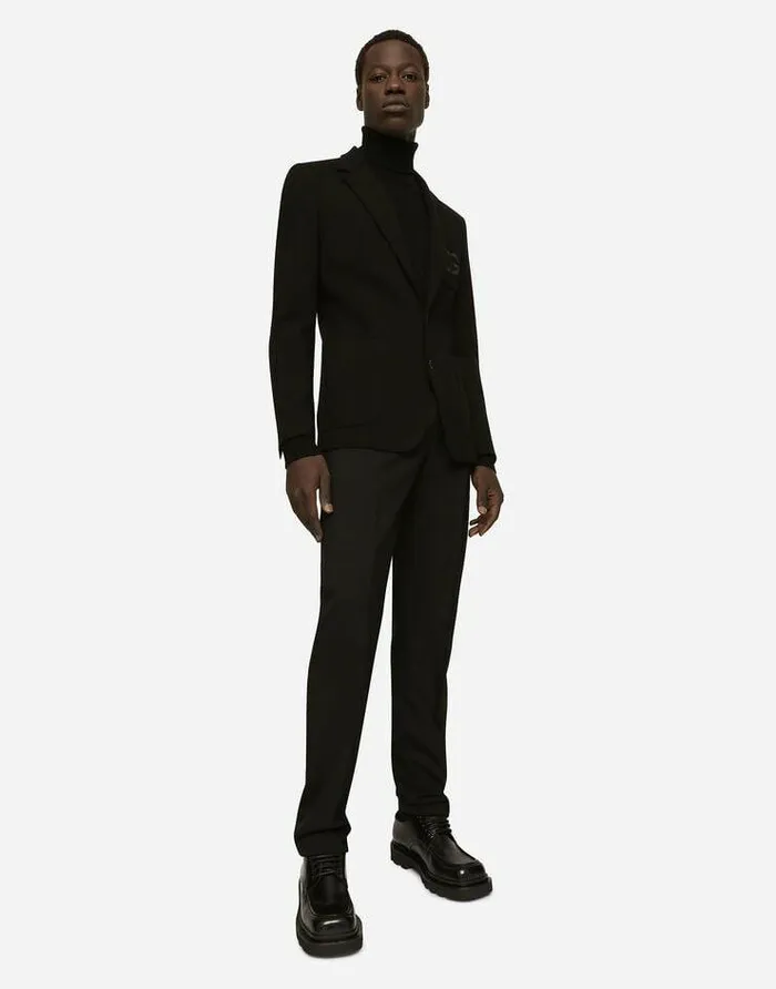 Dolce and Gabbana Suits And Blazers Men Stretch Jersey Portofino Jacket Black Dolce and Gabbana Suits And Blazers Men Stretch Jersey Portofino Jacket Black