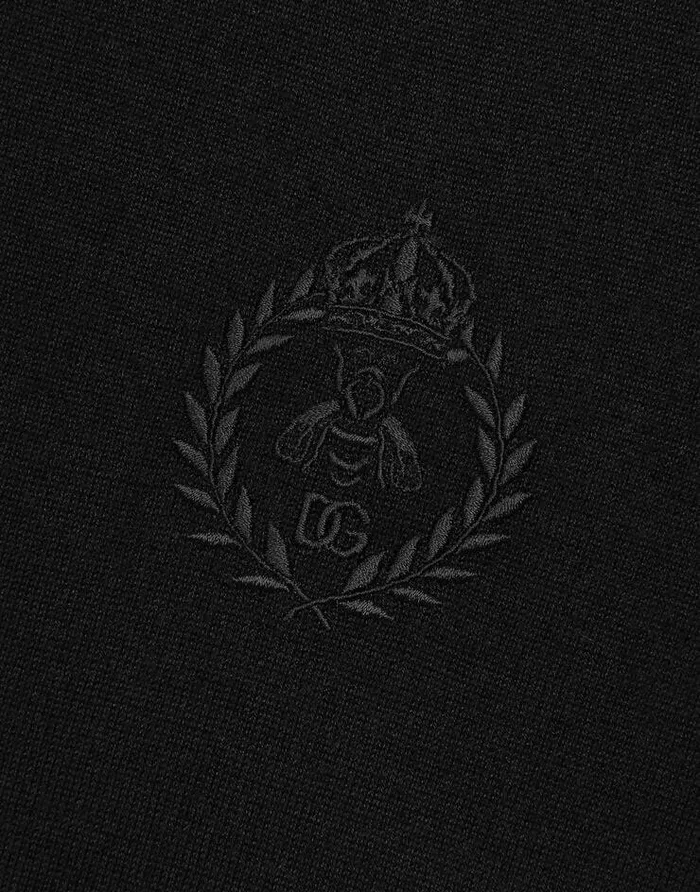 Dolce and Gabbana Sweaters And Cardigans Men Cashmere Polostyle Sweater With DG Logo Embroidery Black Dolce and Gabbana Sweaters And Cardigans Men Cashmere Polostyle Sweater With DG Logo Embroidery Black