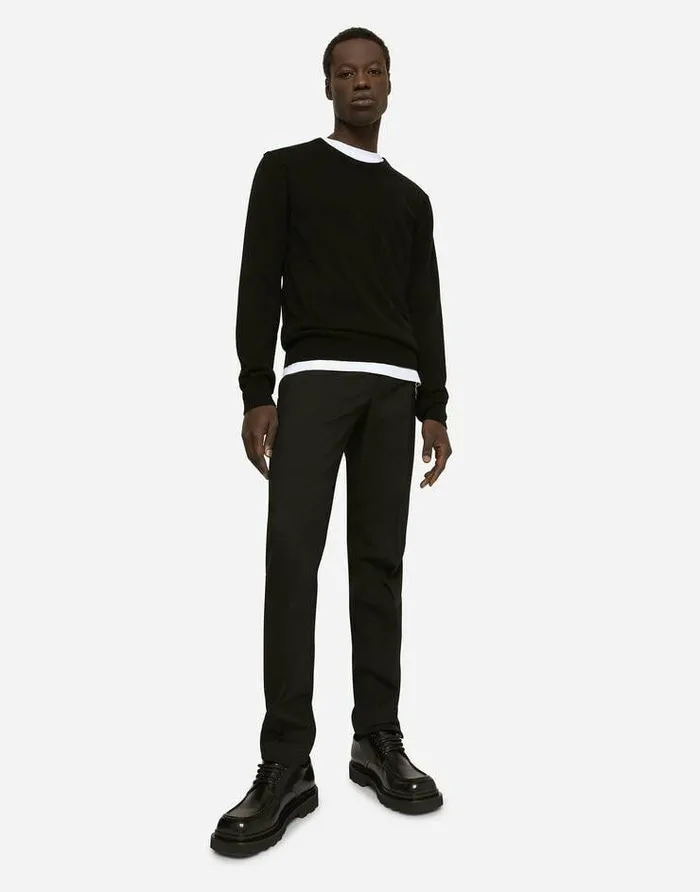Dolce and Gabbana Sweaters And Cardigans Men Cashmere Roundneck Sweater Black Dolce and Gabbana Sweaters And Cardigans Men Cashmere Roundneck Sweater Black