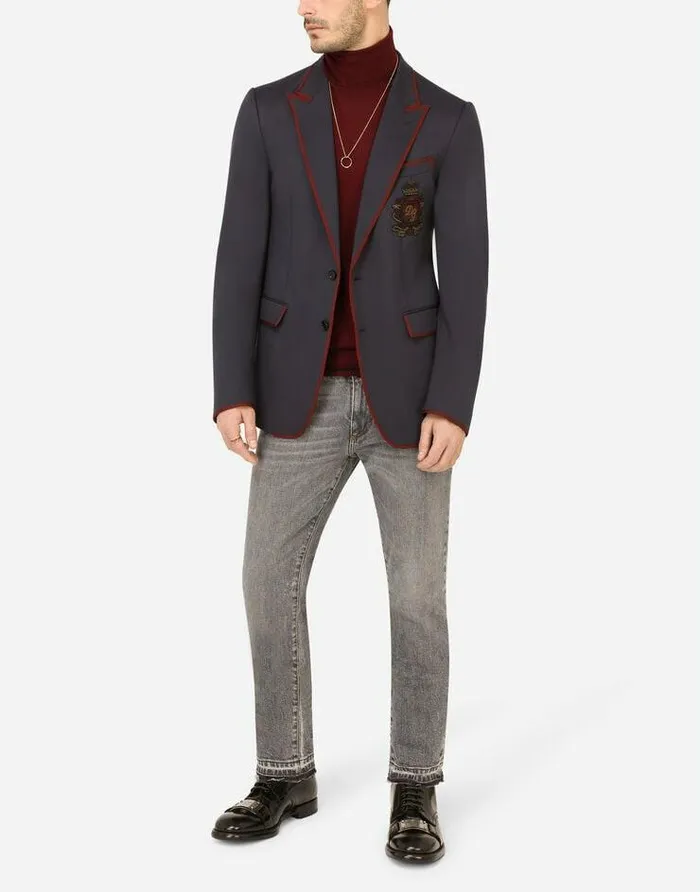 Dolce and Gabbana Sweaters And Cardigans Men Wool Turtleneck Sweater With Jacquard Logo Bordeaux Dolce and Gabbana Sweaters And Cardigans Men Wool Turtleneck Sweater With Jacquard Logo Bordeaux