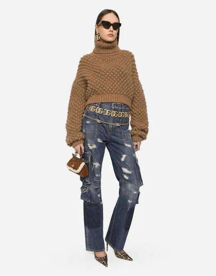 Dolce and Gabbana Sweaters And Cardigans Women Hazelnutstitch Alpaca Turtleneck Sweater Beige Dolce and Gabbana Sweaters And Cardigans Women Hazelnutstitch Alpaca Turtleneck Sweater Beige