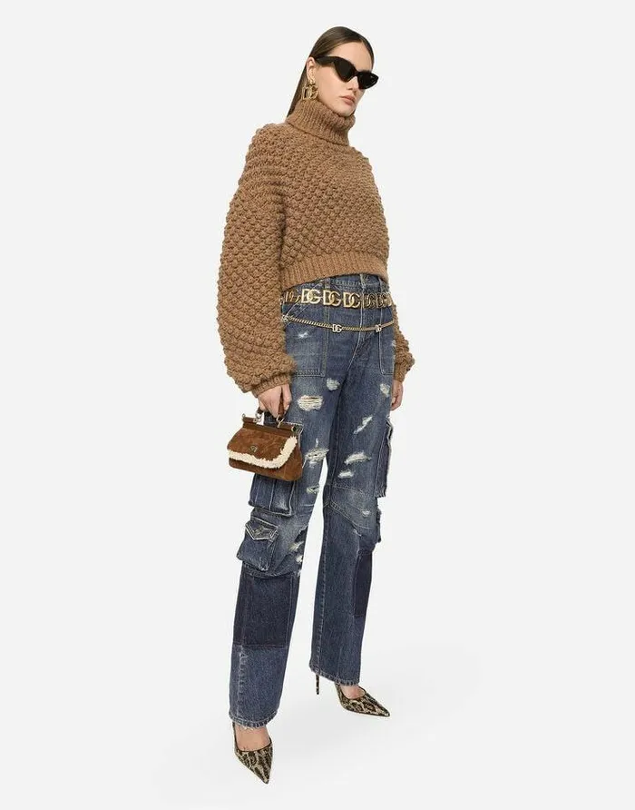 Dolce and Gabbana Sweaters And Cardigans Women Hazelnutstitch Alpaca Turtleneck Sweater Beige Dolce and Gabbana Sweaters And Cardigans Women Hazelnutstitch Alpaca Turtleneck Sweater Beige