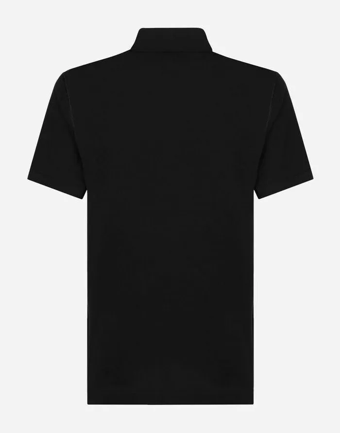 Dolce and Gabbana TShirts And Polos Men Cotton Piqu Poloshirt With Branded Tag Black Dolce and Gabbana TShirts And Polos Men Cotton Piqu Poloshirt With Branded Tag Black