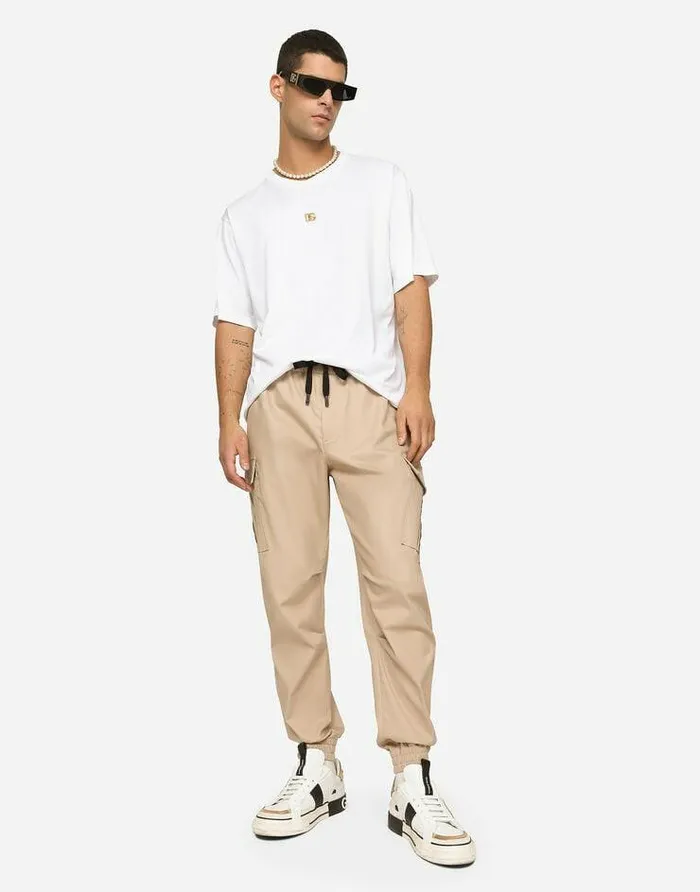 Dolce and Gabbana TShirts And Polos Men Cotton Tshirt With DG Logo White
